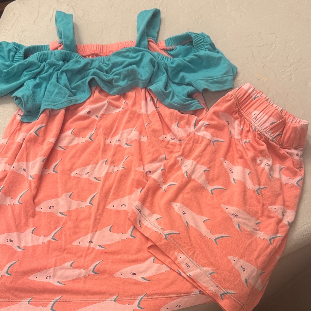 Kickee Pants Coral Shark Print Pajama Set